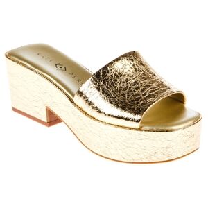 Katy Perry Busy Bee Slip on Slide Sandal Gold Size 10 in box